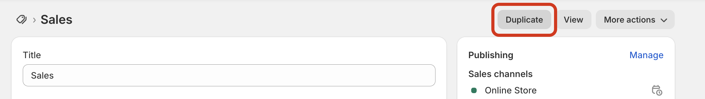 Duplicate a collection from the Shopify admin